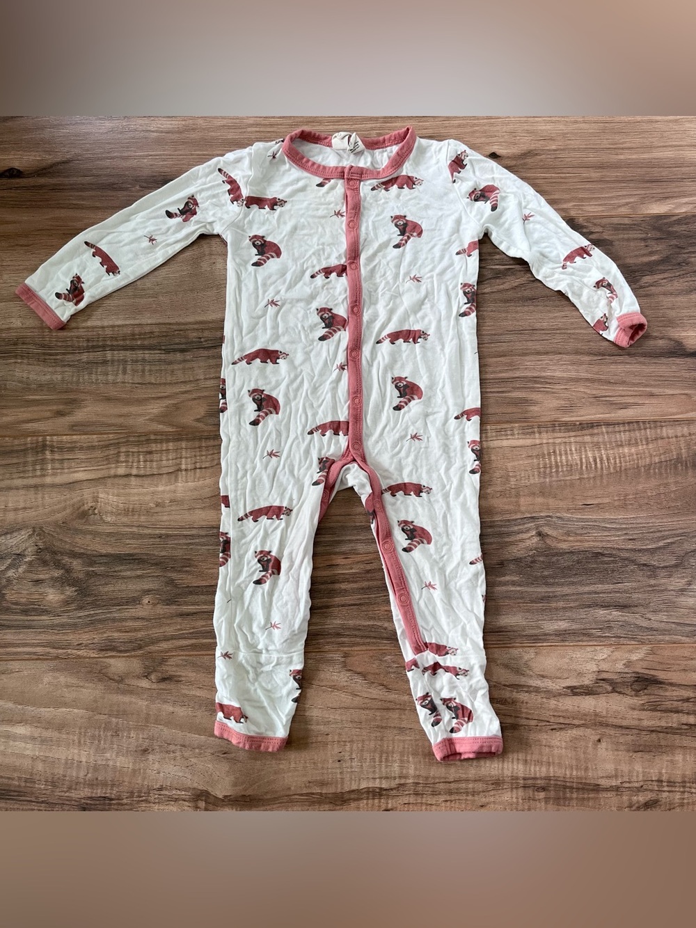 Kyte Baby red panda snap romper